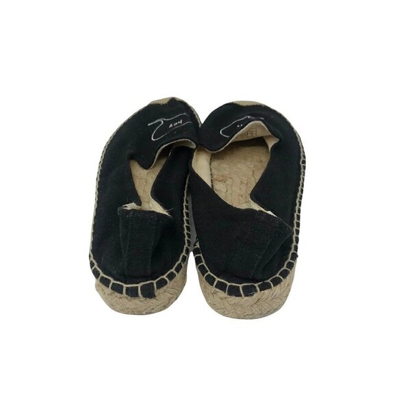 Soludos Womens Hi And Hey Espadrille Flat Shoes Black Beige Slip On Round Toe 10 - Picture 3 of 9